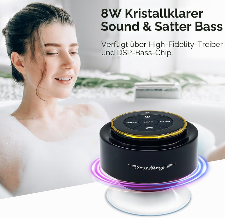 Xleader, Verbesserter Dusch-Lautsprecher, zertifizierter IPX7 wasserdichter Bluetooth-Lautsprecher m