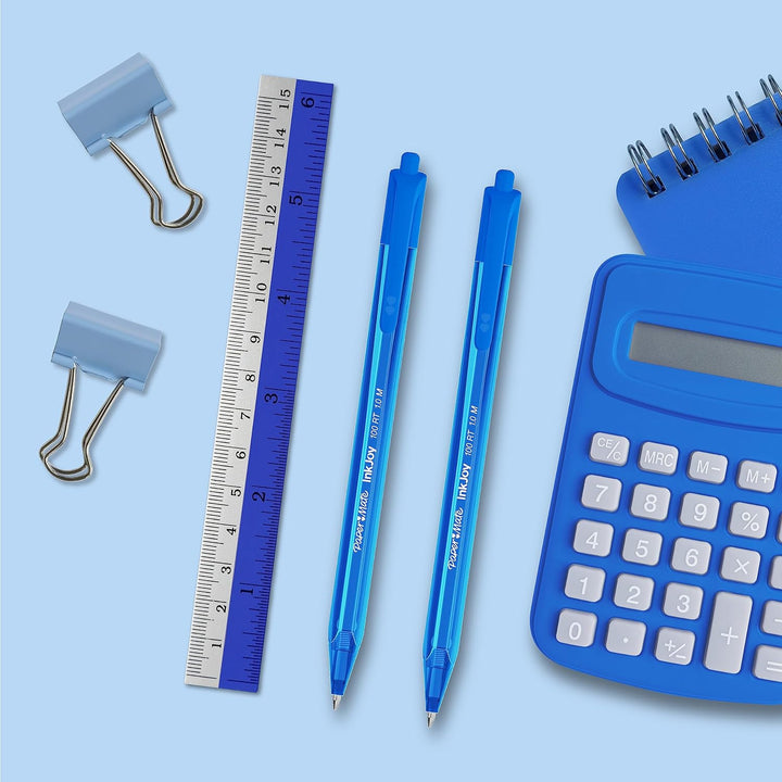 Paper Mate InkJoy 100RT Retractable Kugelschreiber | mittlere Spitze (1,0 mm) | Blau | 100 Stück Bla