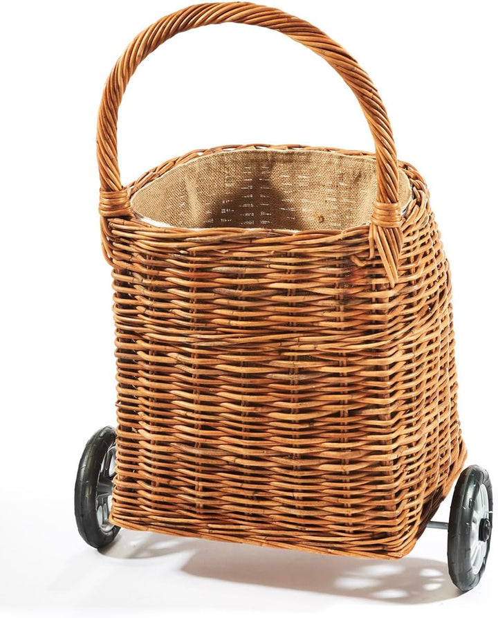 Kaminholzwagen mit Rollen Brennholzwagen - aus Rattan lacak