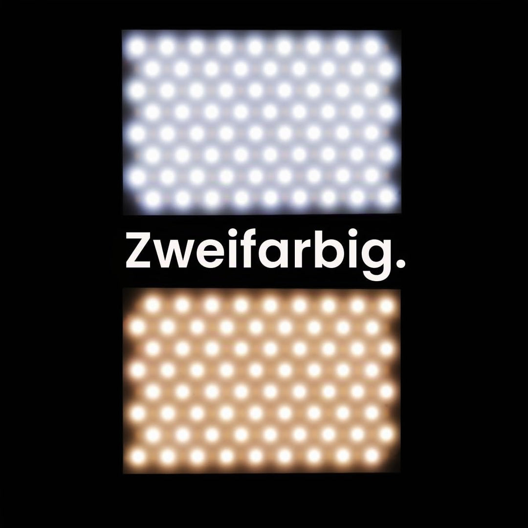 Walimex pro dimmbare On-Camera LED Videoleuchte &amp; Fotolicht + Akku Slots I 3.200-5.600K, 15W, 1500 L