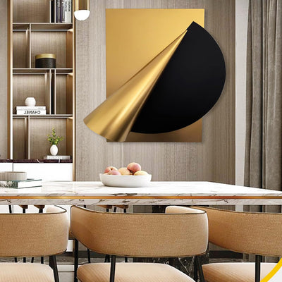 GERHWASH Wanddeko Metall Wanddeko Wohnzimmer Gold Schwarz Wanddekoration 3D Wandbilder Moderne Wand