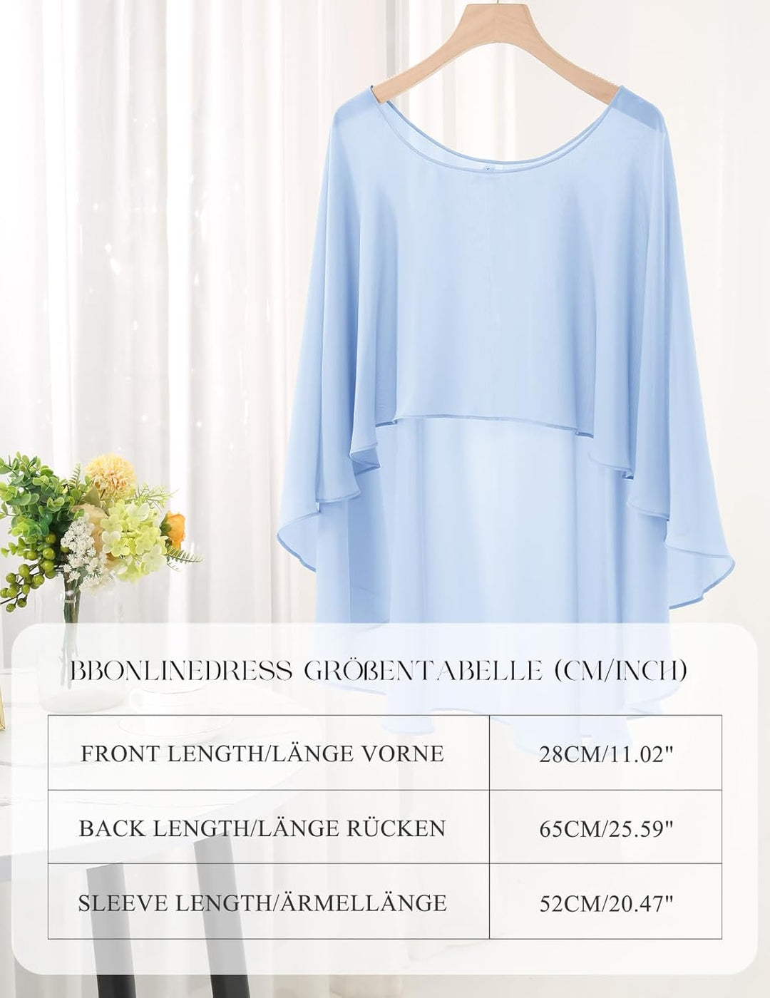 Bbonlinedress Chiffon Capes Damen Sommer Weiche Capelets leichte Tücher Wraps für Abendkleider Schal