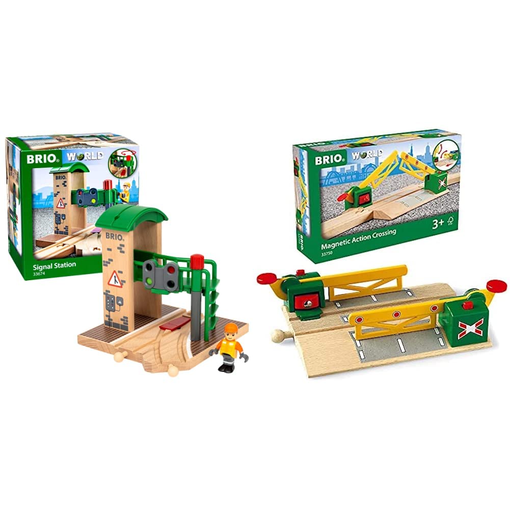 BRIO Bahn 33674 - Signal Station & Bahn 33750 - Magnetische Kreuzung Bundle mit Magnetische Kreuzung