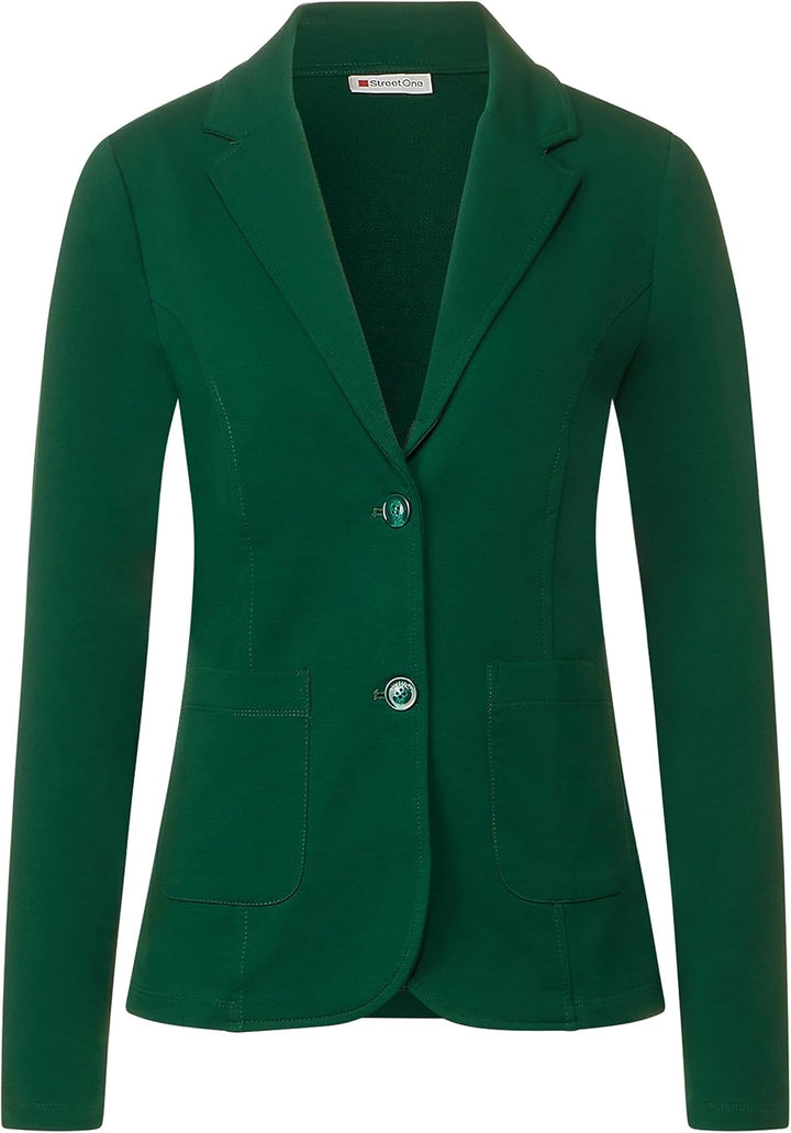 Street One Damen Basic Blazer mit Raffungen 38 Gentle Green, 38 Gentle Green