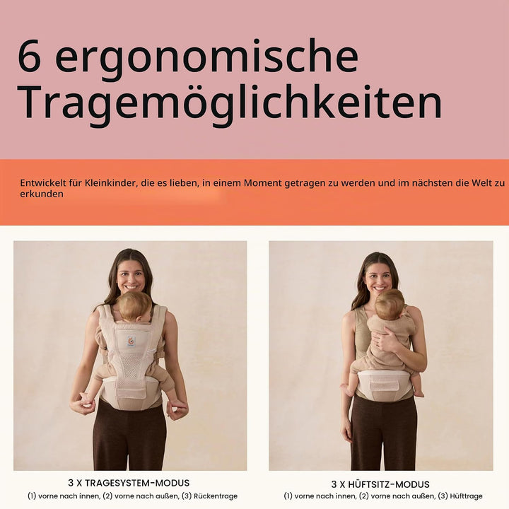 Ergobaby Alta Hip Seat Babytrage mit Babyhüftsitz für Babys und Kleinkinder ab 4 Monaten (5,5 kg - 2