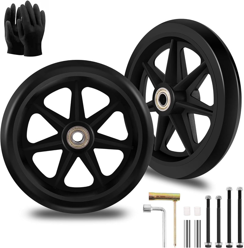 2 Stück 150mm Solide Ersatzräder - Umweltfreundliches Gummimaterial,Verschleissfeste PU-Reifen - Eas