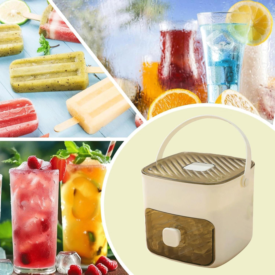 MEISO Eiswürfelmaschine mit Druck, 48 Fächer, drücken Sie die Art Ice Cube Maker, Eiswürfelform für