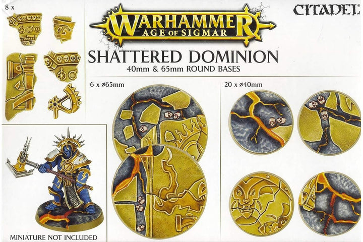 Games Workshop 99120299034 Age of Sigmar Actionfigur Shattered Dominion Round Bases, 40/65 mm