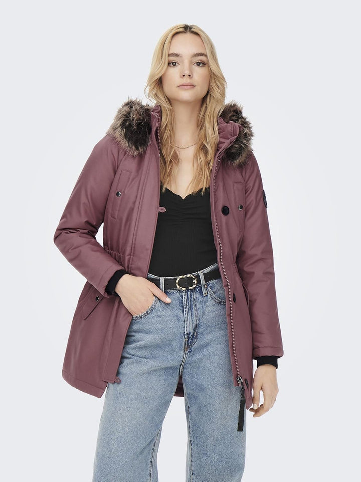 ONLY Damen ONLIRIS FUR Winter Parka CC OTW 15213755 XS Rose Brown, XS Rose Brown