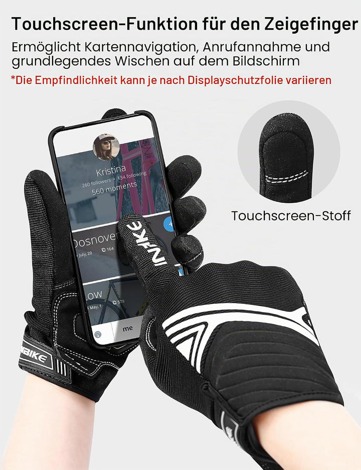 INBIKE Motorrad Handschuhe Motocross Sommer EUDE Foam Schutz Atmungsaktiv Touchscreen Motorradhandsc
