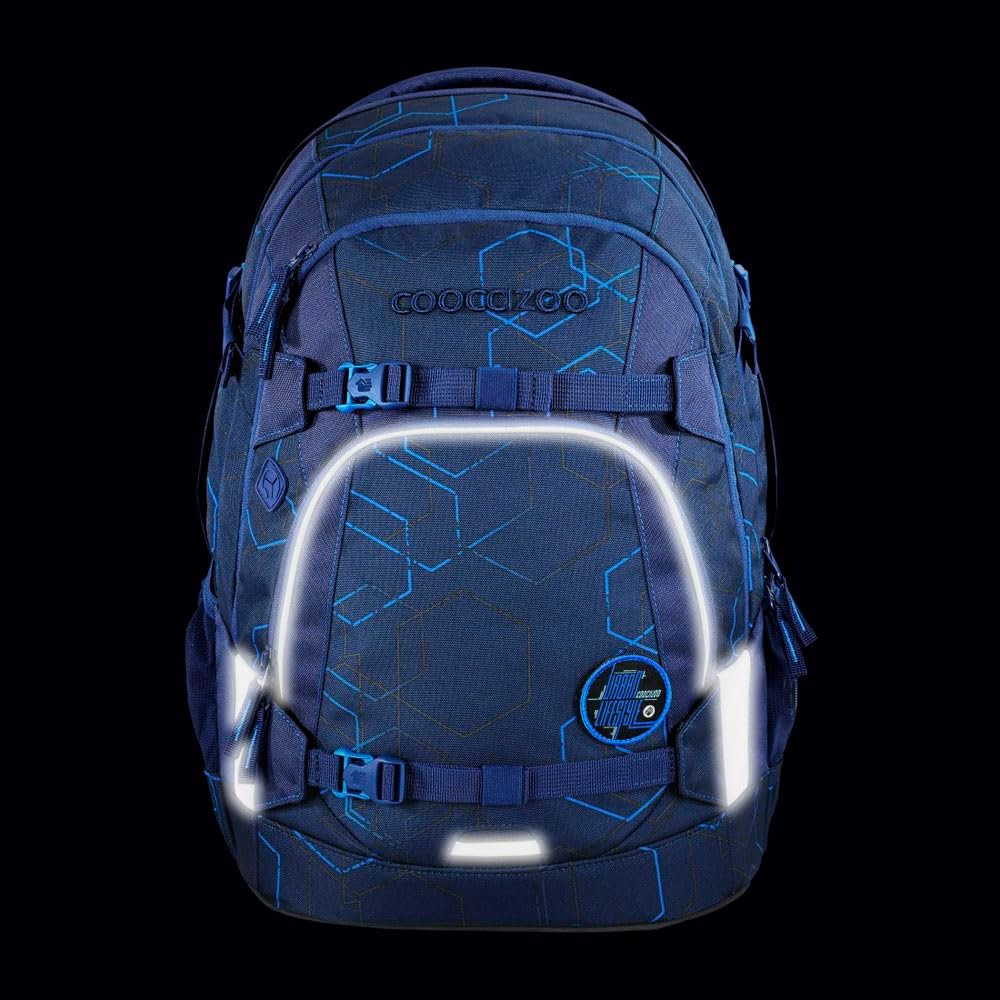 coocazoo MATE Schulrucksack-Set 3tlg inkl. Sporttasche und Schlamperbox Blue Motion, Blue Motion