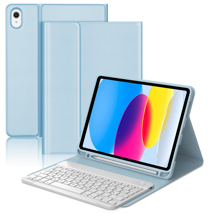 Hülle mit Tastatur für iPad 11/10 Generation (2025/2022, 11/10,9") – Bluetooth 5.0 Keyboard, QWERTZ