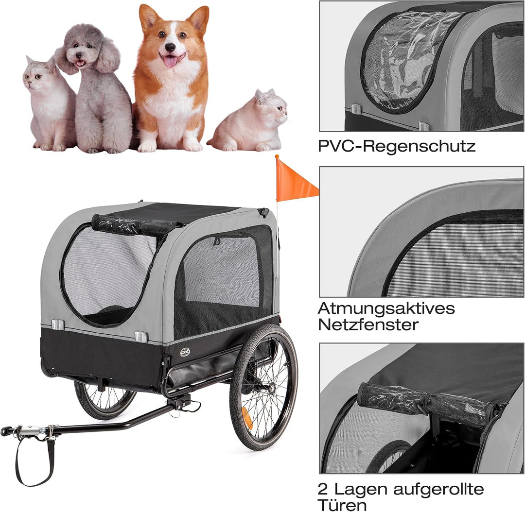 CXWXC Fahrradanhänger für Hunde 2 in 1 Fahrradanhänger &amp; Jogger hundewagen mit Stossdämpfer, Hundean