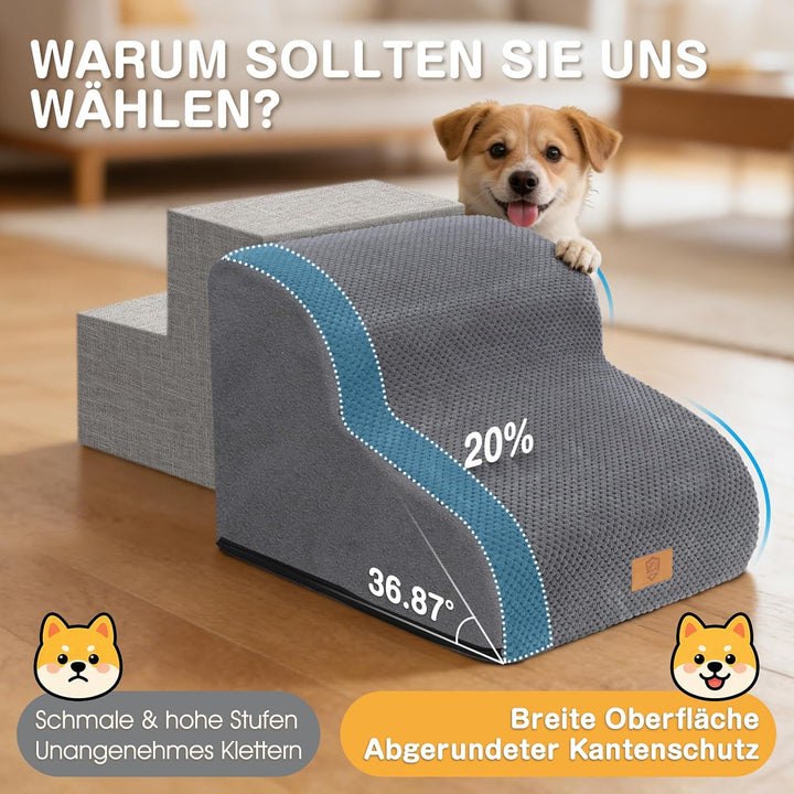 Zvonema wasserdichte Hundetreppe 2 Stufen,Waschbar Leiter Hundetreppe für Kleine Hunde und Katzen, A