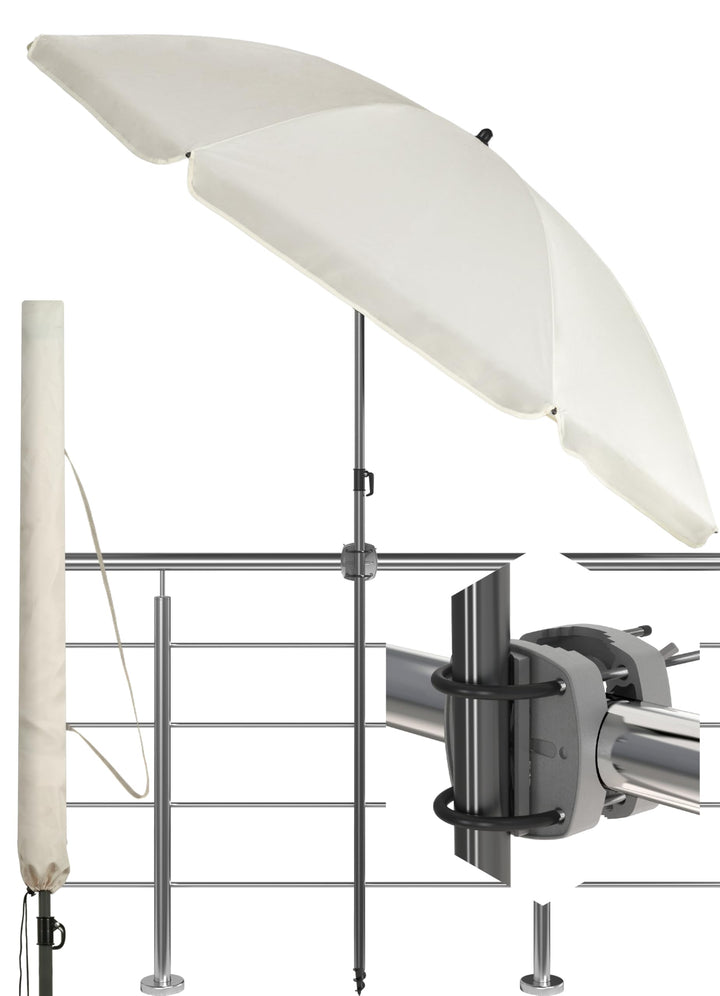 4smile Sonnenschirm Balkon SunnyJoy, 3-in-1 SET, Beige - UPF 50+ Sonnenschirm Ø 180 cm + Sonnenschir