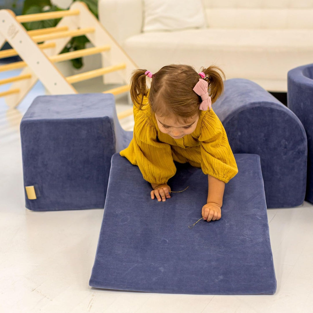MEOWBABY 4-Elemente-Weichschaumstoff-Bausteine-Set - Spielplatz 195 x 45 cm für Babys & Kleinkinder,
