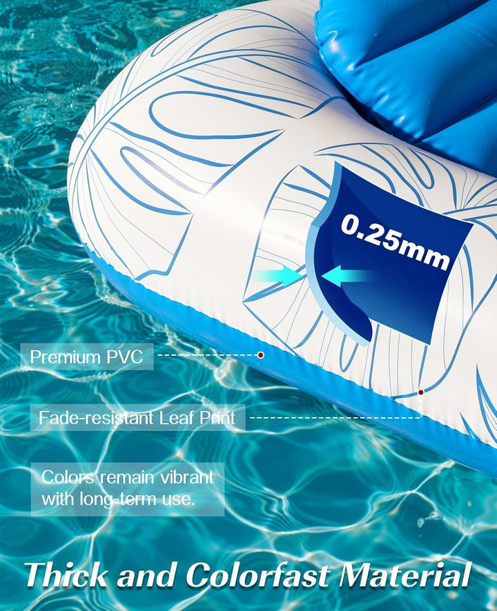 HeySplash Aufblasbares Pool Luftmatratze mit Tassenhalter, Pool Aufblasbares Bett in Meerjungfrau Sc