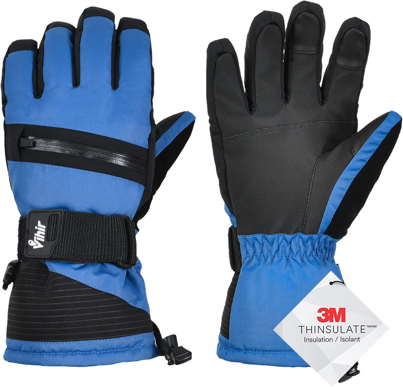 Vihir Winterhandschuhe Skihandschuhe Herren & Damen Thermo Handschuhe, Wasserdichte Touchscreen 3M T