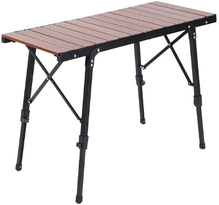 Campingtisch faltbar 99 x 55cm,Klapptisch höhenverstellbar 50-80 cm,Camping Zubehör,Garten,Grill,Pic