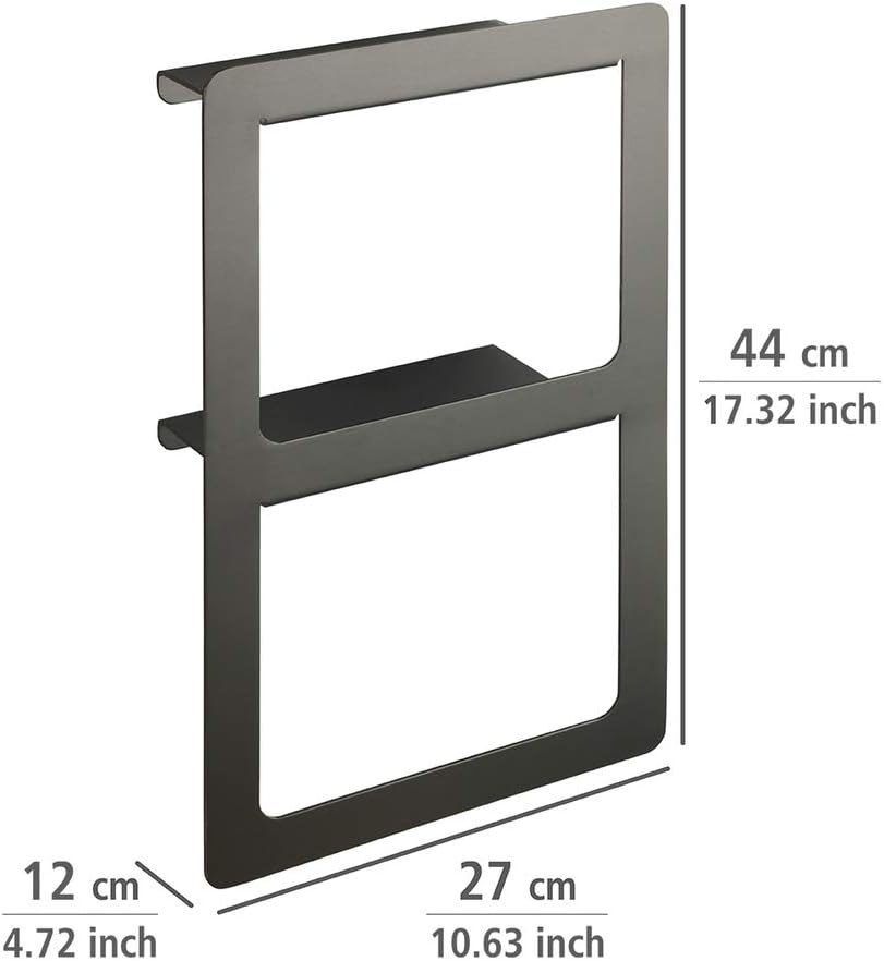 WENKO Handtuchhalter Duo Montella, inkl. Schraubmaterial für Wandmontage, Aluminium, rostfrei, 27x44