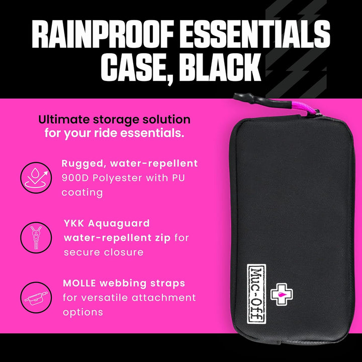 Muc-Off Essentials Wasserfeste Tasche – Robustes Schwarzes 900D Polyester - Wasserabweisende Fahrrad