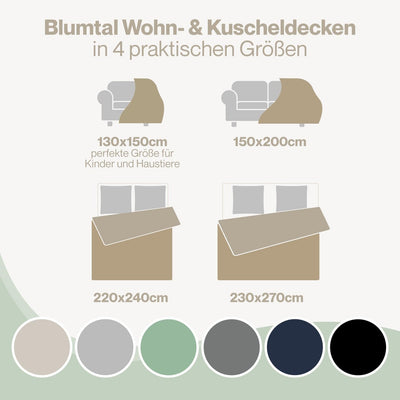 Blumtal Kuscheldecke 130x150 cm mit Zopfstrick-Optik - Oeko-TEX zertifizierte Mikrofaser Fleecedecke