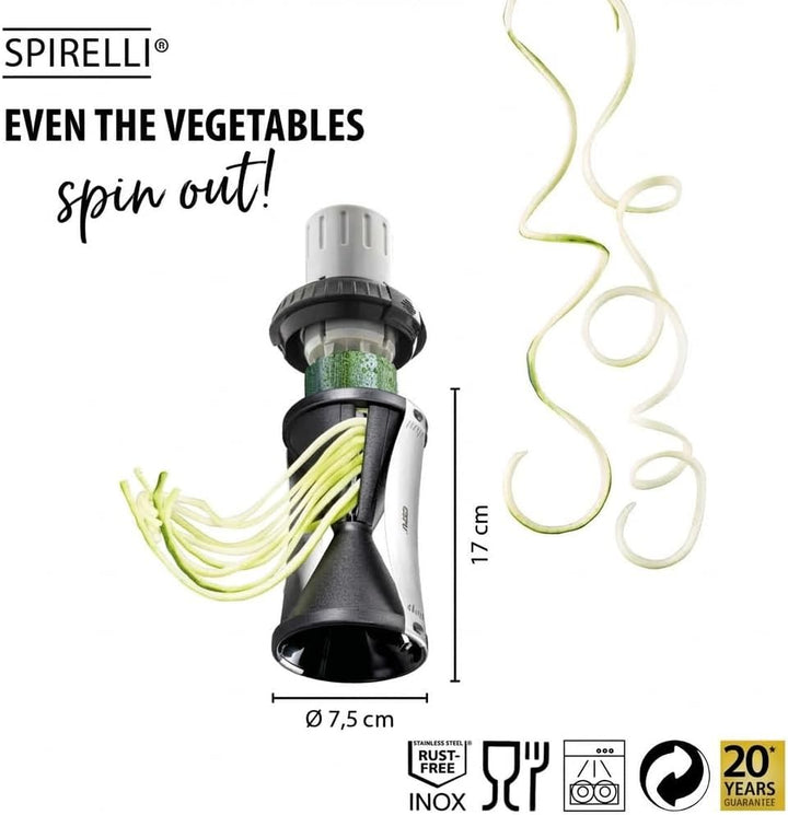 GEFU Spiralschneider SPIRELLI 2.0 - Profi Spiral-Gemüseschneider inkl. Keramikschäler und Reinigungs