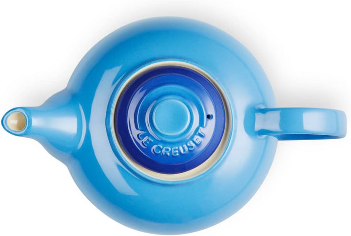 Le Creuset Klassische Teekanne aus Steinzeug, 1,3 Liter, für 3–4 Tassen, Azure, 80702132200003, Azur