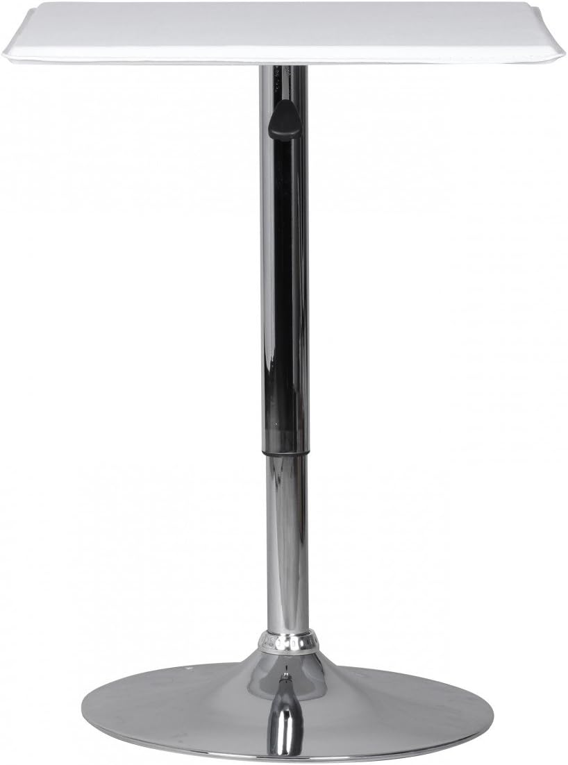 FineBuy Stehtisch Bistrotisch Kunstleder höhen-verstellbar quadratisch | Design Bartisch Chrom robus
