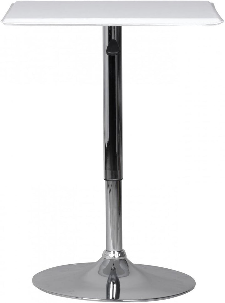 FineBuy Stehtisch Bistrotisch Kunstleder höhen-verstellbar quadratisch | Design Bartisch Chrom robus