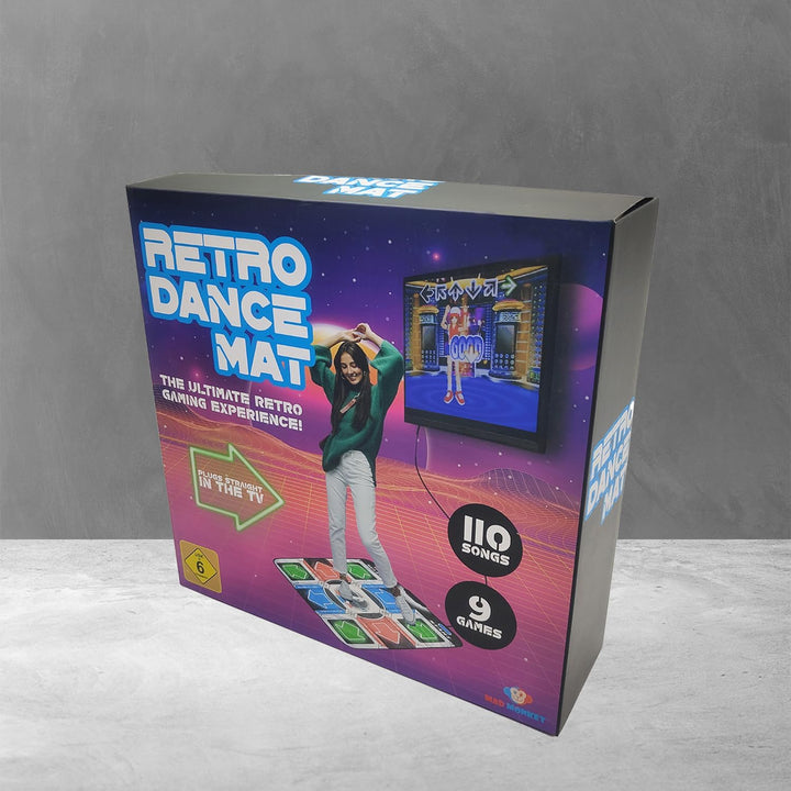 Mad Monkey Tanzmatte mit TV Anschluss & HDMI Konverter, Dance Game mit 110 Songs & 9 Leveln, 2 Spiel