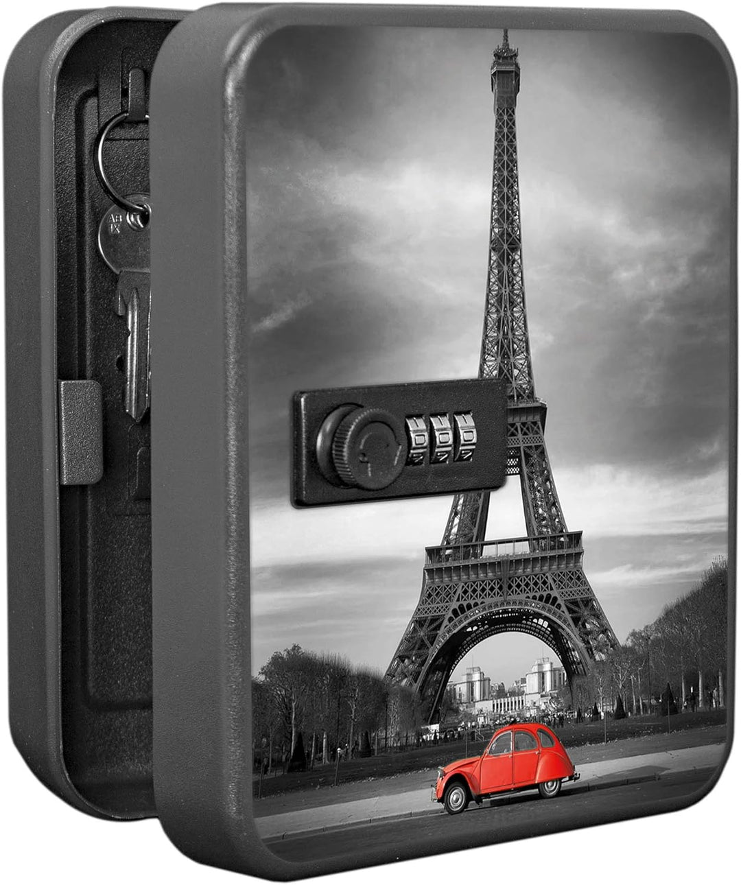 banjado® Burg-Wächter® abschliessbarer Schlüsselkasten mit Motiv Paris für 20 Schlüssel - Schlüsselk