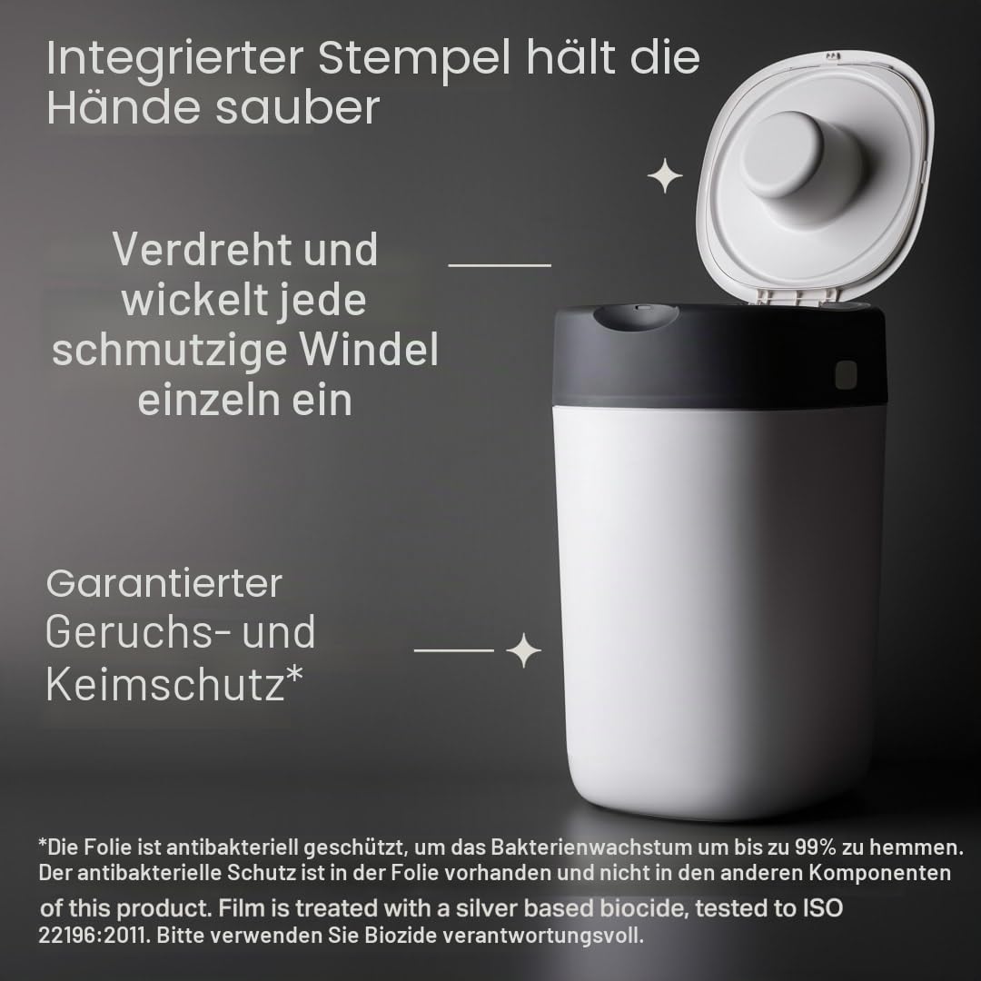 Tommee Tippee Windeleimer Twist &amp; Click Sangenic Tec, Geruchsdichtes Windelentsorgungssystem, Inklus
