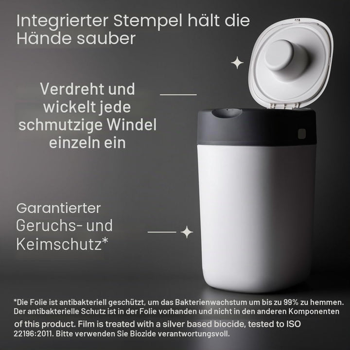 Tommee Tippee Windeleimer Twist &amp; Click Sangenic Tec, Geruchsdichtes Windelentsorgungssystem, Inklus