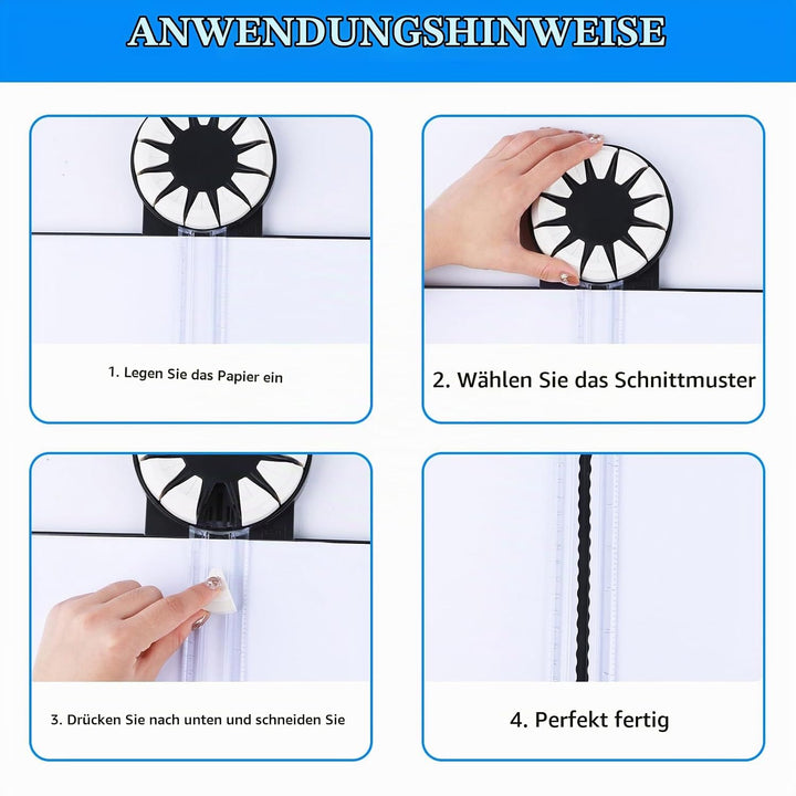 Kantenschneider für Papierarbeiten,12-in-1Schneidemaschine Papier Mit Schnittlinienführung Und Seite