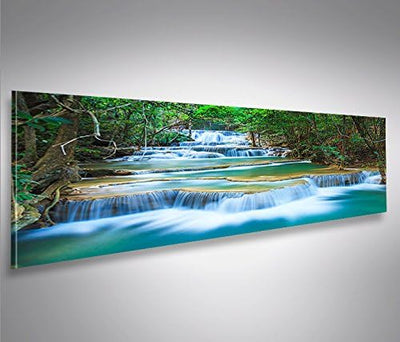 islandburner Bild Bilder auf Leinwand Wasserfall V2 Natur Landschaft Panorama XXL Poster Leinwandbil