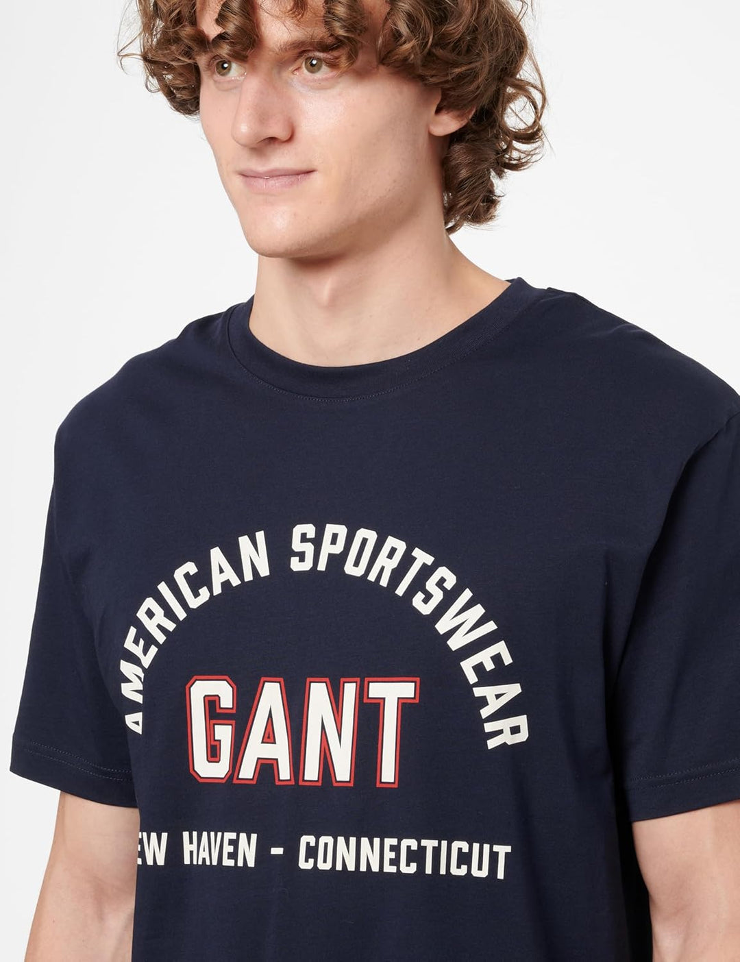 Gant Herren Printed Graphic Ss T-Shirt T-Shirt (1er Pack) L Blau, L Blau