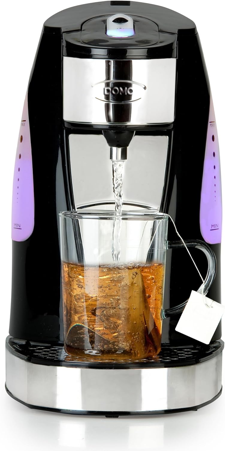 Domo DO482WK My Tea Wasserkocher, Kunststoff, 1.5 liters, Edelstahl, Weiss Höhe, 29 cm, Breite 16,5