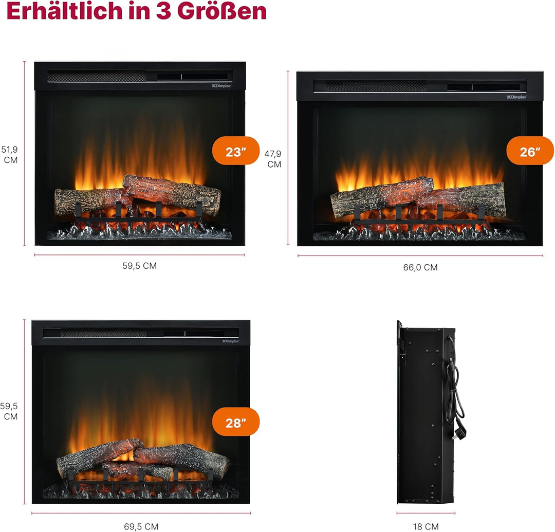 Dimplex 210975 XHD26 Firebox 26" Elektro-Kamineinsatz, 1400 W, Schwarz