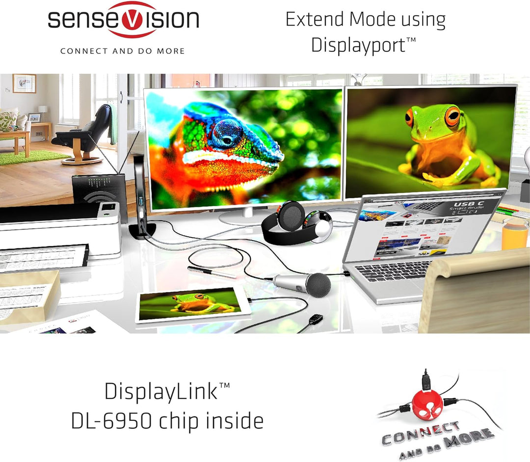 Club 3D CSV-1460 USB 3.0 Dual Display 4K 60Hz Docking Station Schwarz