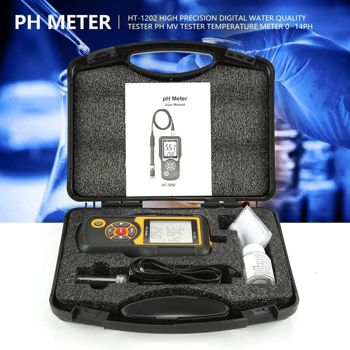 Tragbarer Wasserqualitätstester, Premium pH/mV/Temperaturprüfer, grosses LCD-Display, Wasserqualität