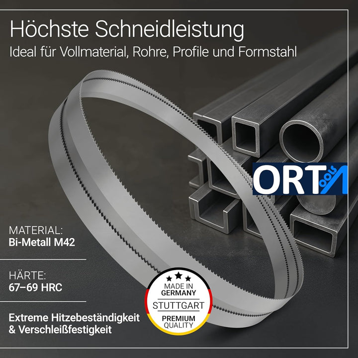 3 er Pack M42 HSS Bimetall Sägeband 1435 x 13 x 0,65 mm mit 6/10 ZpZ, Bandsägeblatt
