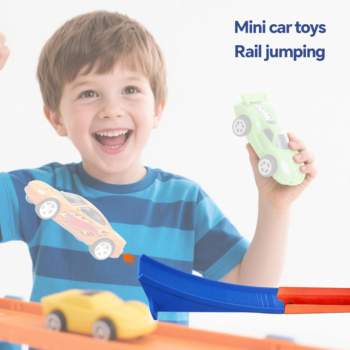2stk Rennwagen Rampenbahnen für Hot Wheels, PLA Kunststoff Rampe Auto Spielzeug Einfach zu Montieren