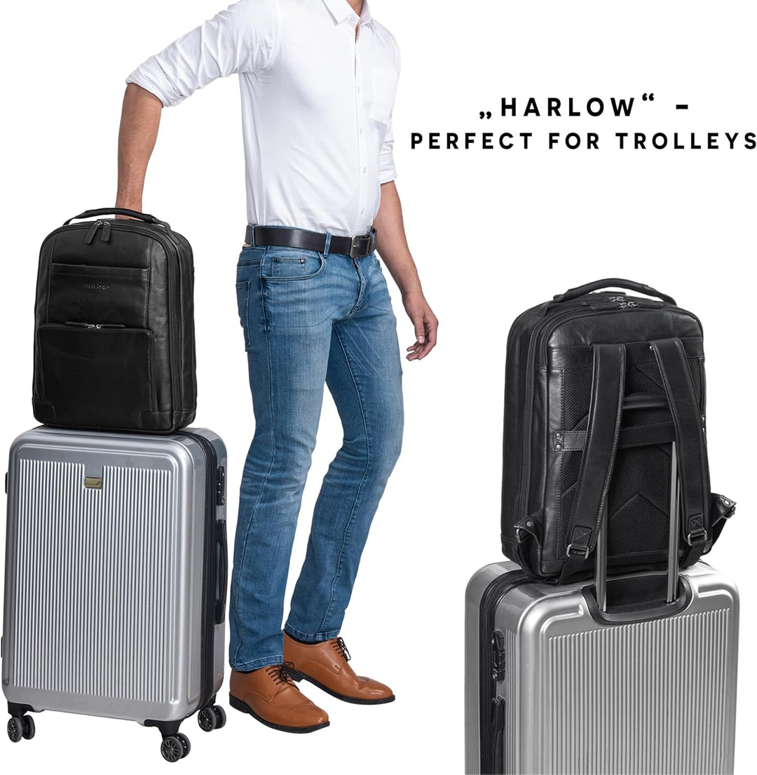 STILORD Harlow Leder Rucksack für Herren XL Businessrucksack Laptop Backpack 15 bis 17 Zoll Grosser