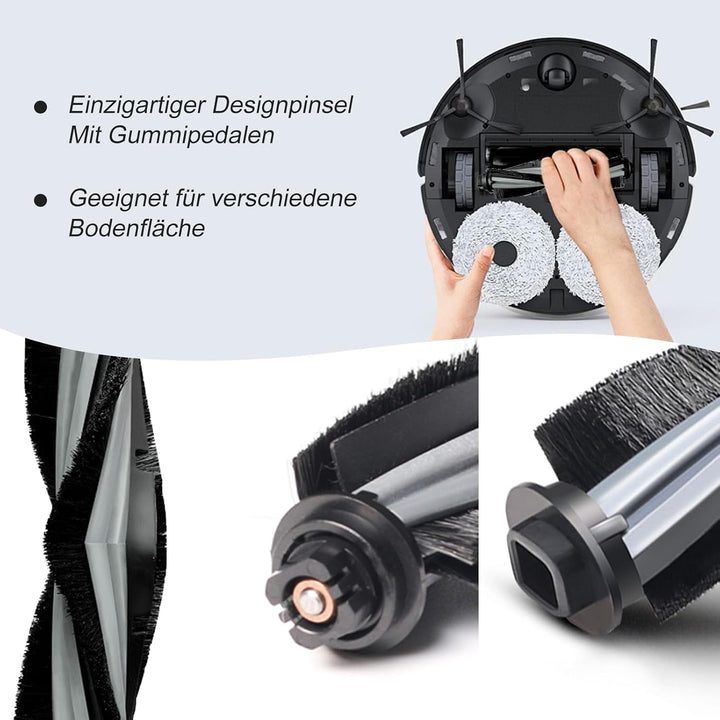 Ersatz Zubehör Set für Für Ecovacs Deebot OZMO U2 DGN22/U2 Pro Roboter Filter, 1 Hauptbürste + 4 Sei