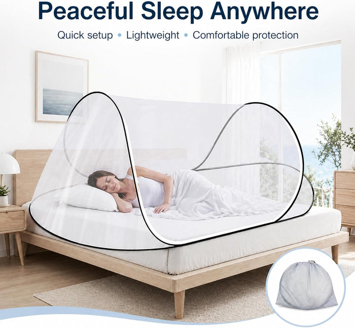 Faltbares Moskitonetz Bett, Pop-Up Mosquito Netz Bett, Mückennetz Reise 200 x 80 x 56cm, Tragbares C