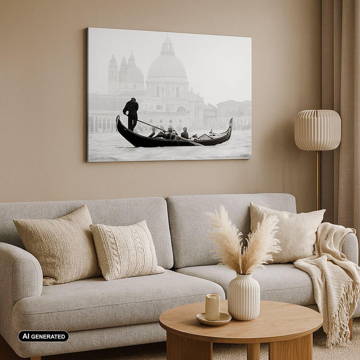 Bilder auf Leinwand 100x70cm Leinwandbild mit Rahmen Venedig Basilika Gross Wanddeko Bild Schlafzimm