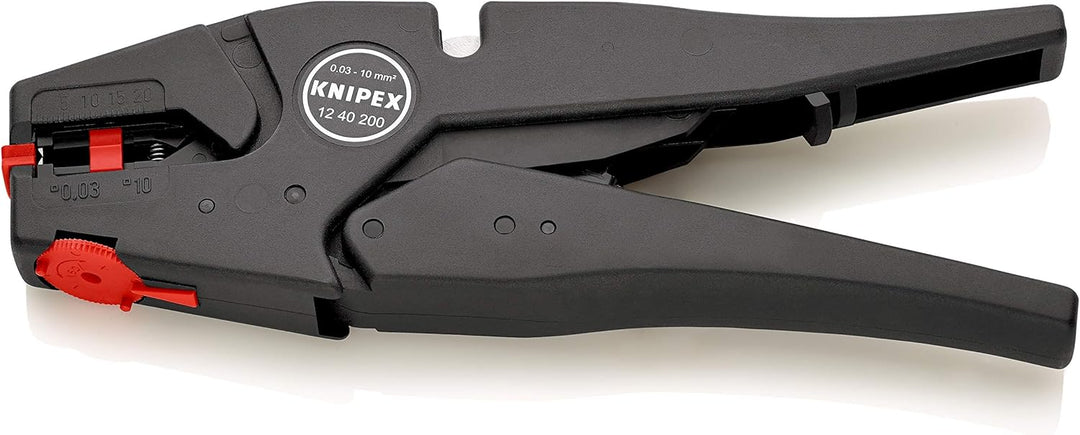 KNIPEX Selbsteinstellende Abisolierzange (200 mm) 12 40 200, Schwarz &amp; ErgoStrip Universal-Abmantelu
