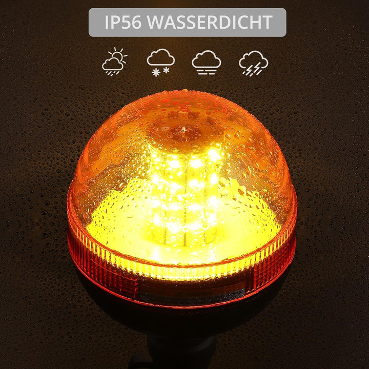 Justech 2X 40 SMD LED Rundumlicht Warnleuchten mit E-Mark WL01A Rundumleuchte Blitzleuchte 12/24V Am