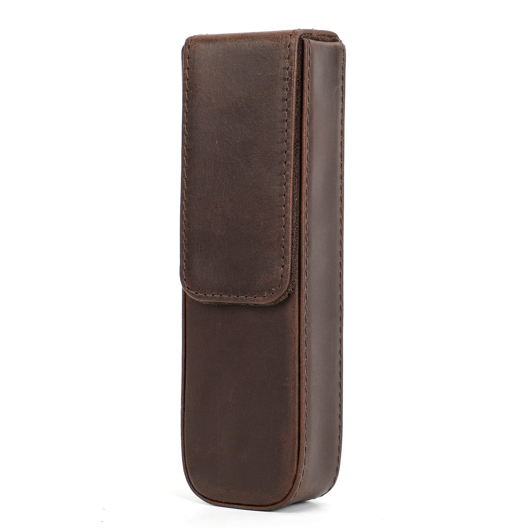 Contacts Herren Echtes Leder Stiftetui, Vintage 2 Stifthalter, Stift Schutzhülle für Reisen, Elegant